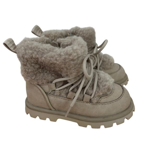 Zara Baby Faux Fur Boots - Size 21 US 5.5 Tan - Picture 1 of 8